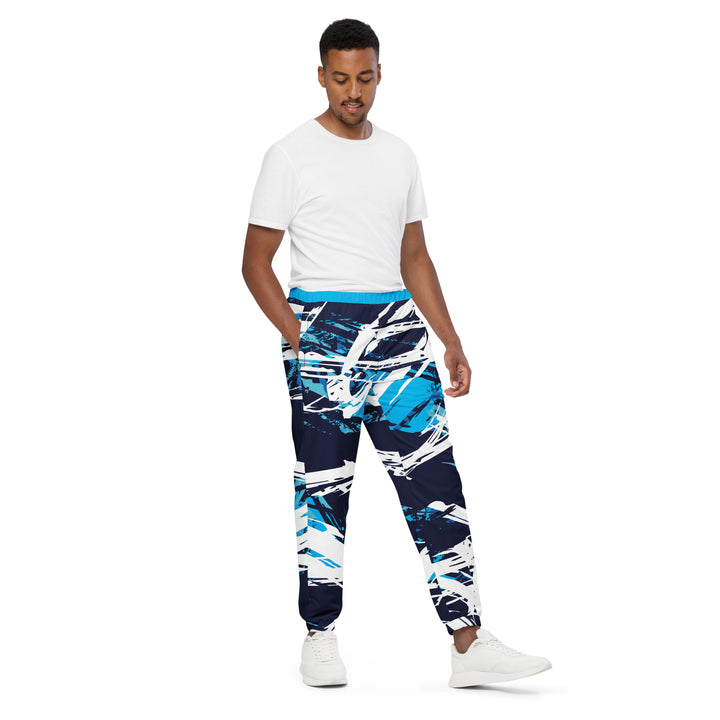 Unisex Track Pants - Blue-White Bonus