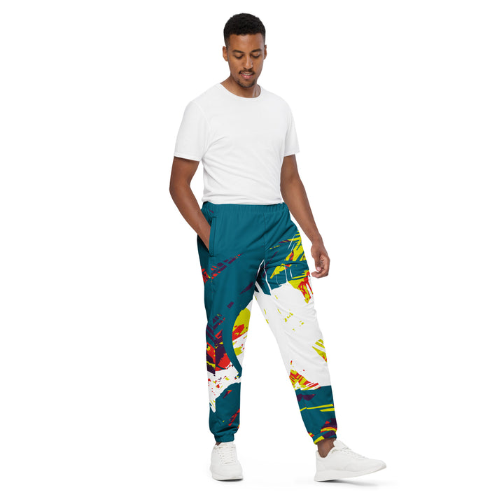 Unisex Track Pants - Blue-White Globe