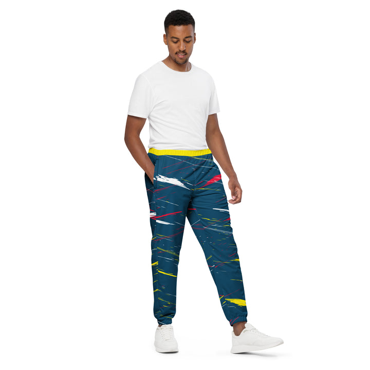 Unisex Track Pants - Blue-Yellow Hit