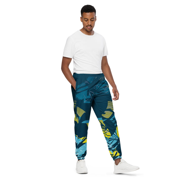 Unisex Track Pants - Blue-Yellow Loop