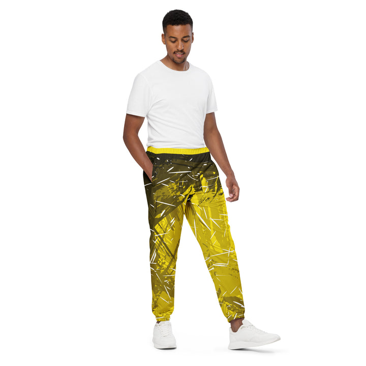 Unisex Track Pants - Yellow-Black Blaze