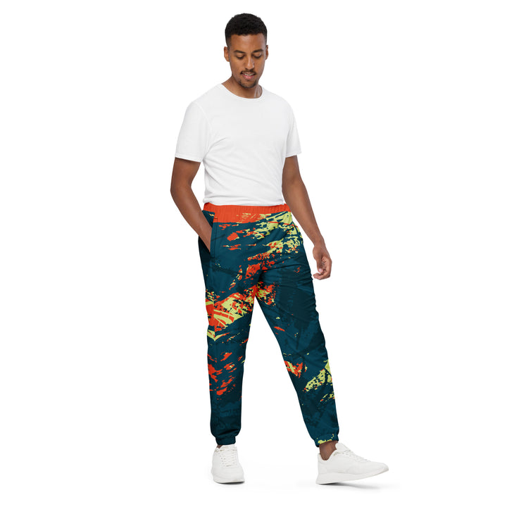 Unisex Track Pants - Green-Orange Flare