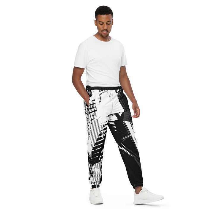 Unisex Track Pants - Black-White Unique