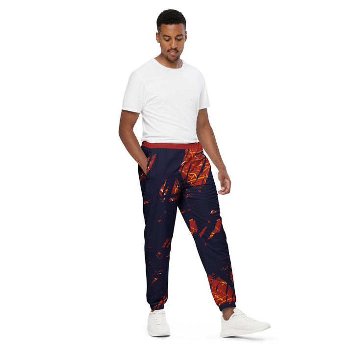 Unisex Track Pants - Blue-Red Hide