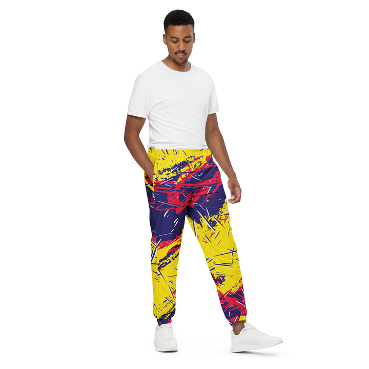 Unisex Track Pants - Purple-Yellow Stream