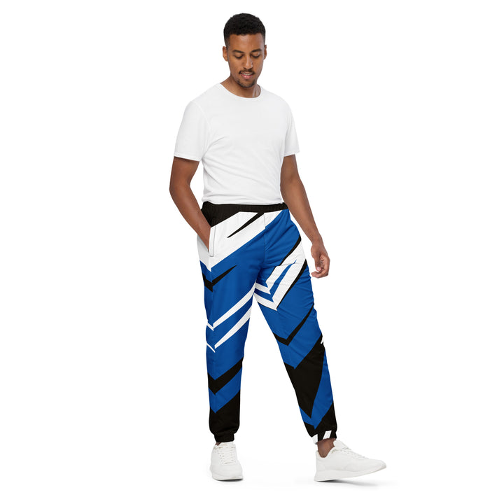 Unisex Track Pants - Black-Blue Fast