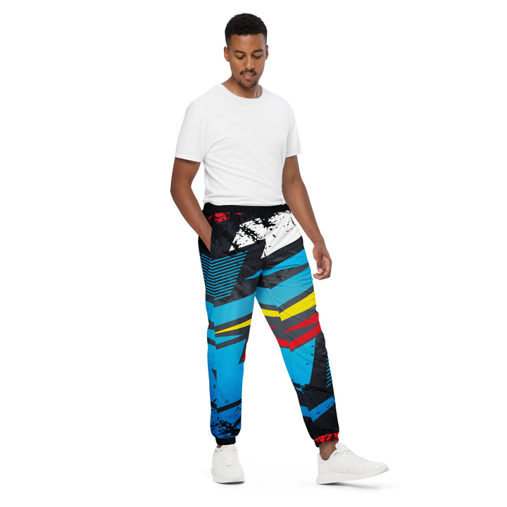 Unisex Track Pants - Black-Blue Rapid