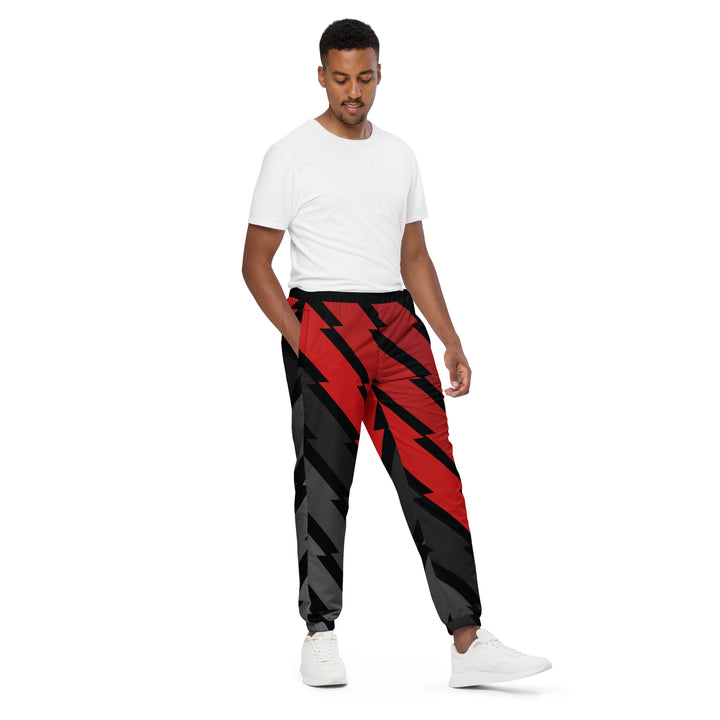 Unisex Track Pants - Black-Red Flash