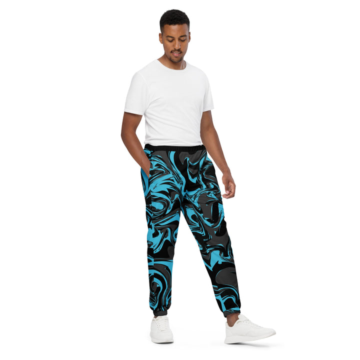 Unisex Track Pants - Black-Blue Bluff