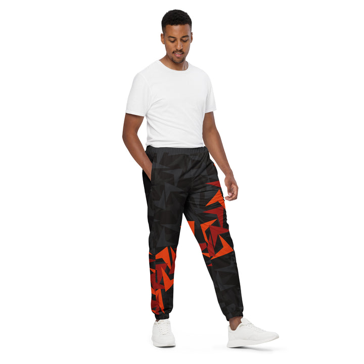 Unisex Track Pants - Black-Red Strike