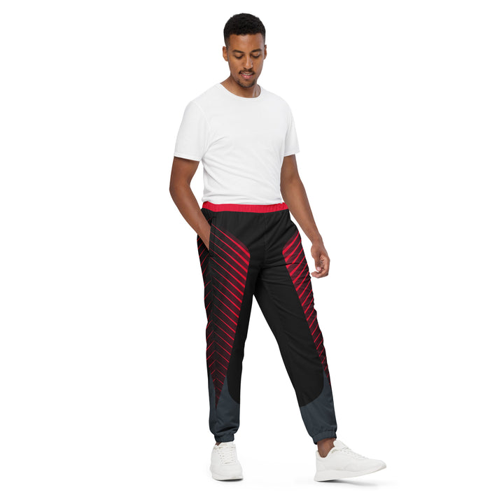 Unisex Track Pants - Black-Red Hermes