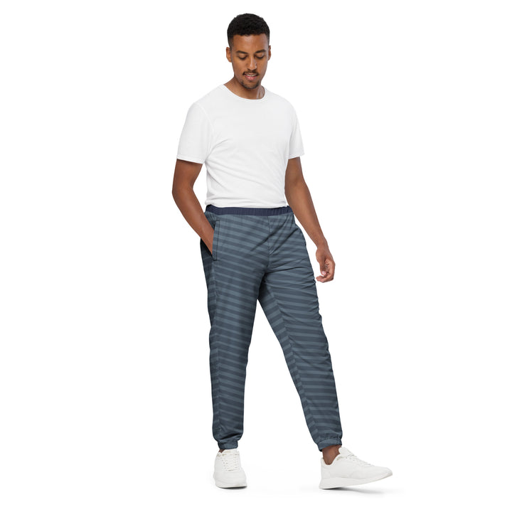 Unisex Track Pants - Grey-Purple Stripes