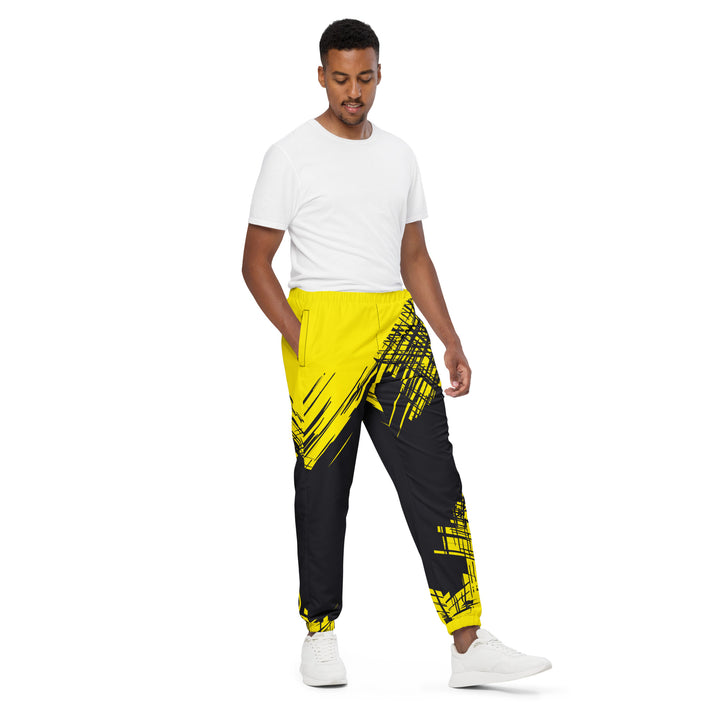 Unisex Track Pants - Black-Yellow Race