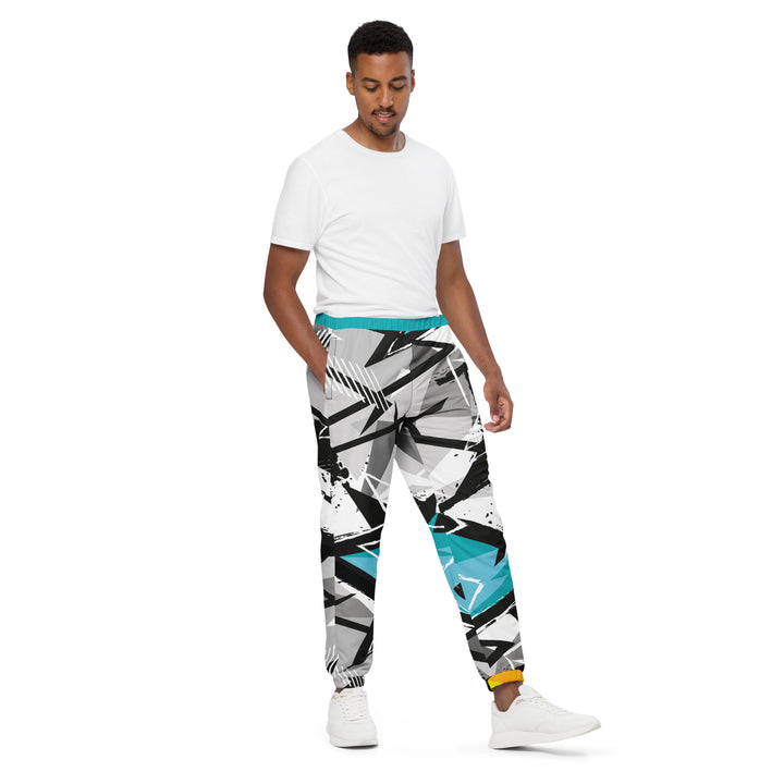 Unisex Track Pants - Turquoise-Grey Comic