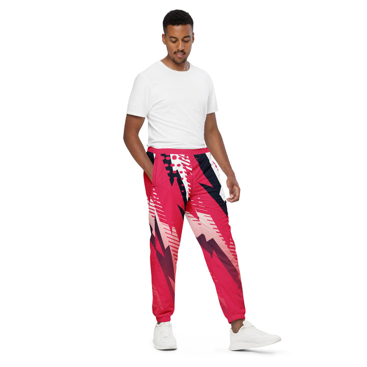 Unisex Track Pants - Red-White Puzzle