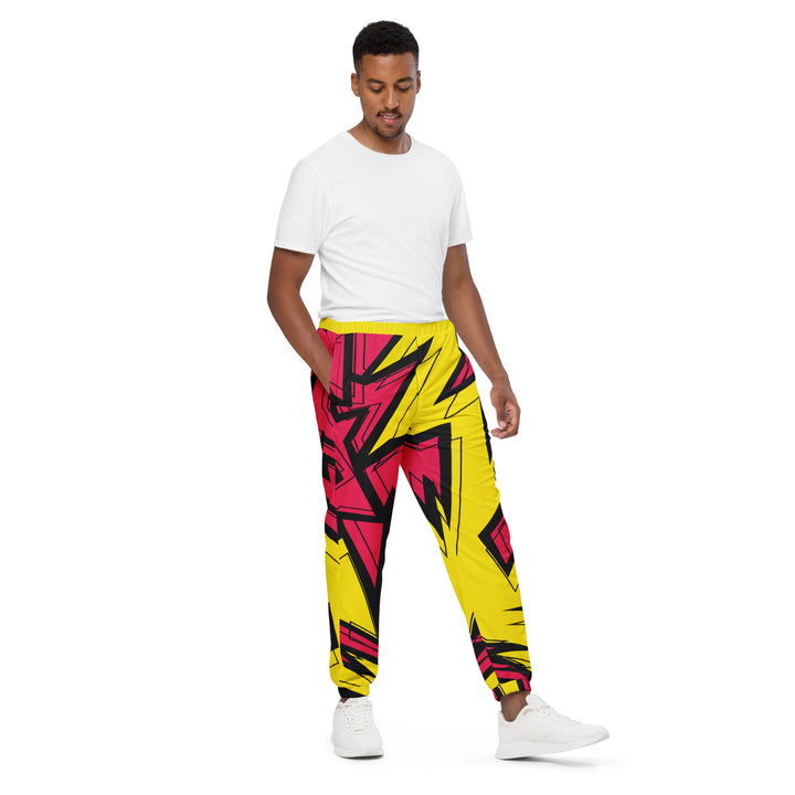 Unisex Track Pants - Pink-Yellow Graffiti