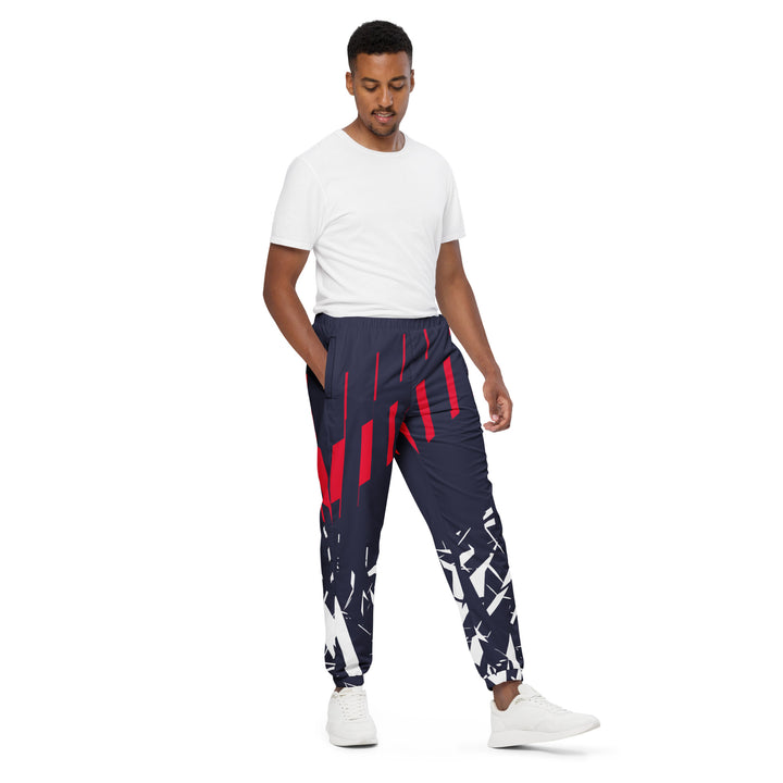 Unisex Track Pants - Grey-Red Shards