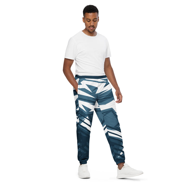 Unisex Track Pants - Blue-White Sharp