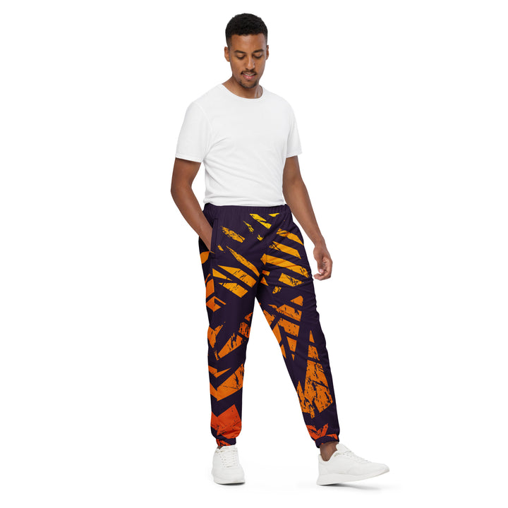 Unisex Track Pants - Brown-Orange Sharp