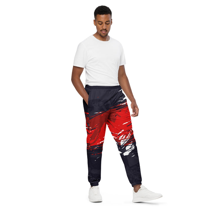 Unisex Track Pants - Black-Red Ace