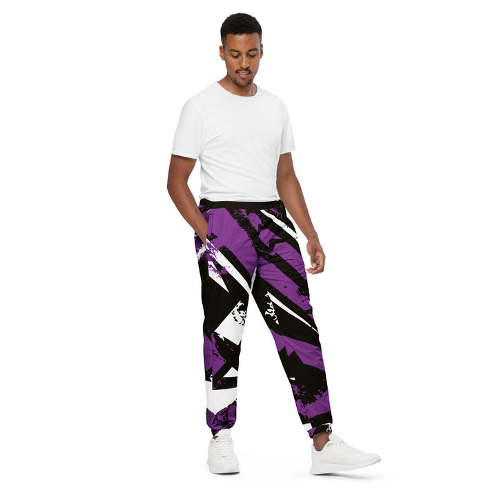 Unisex Track Pants - Black-Purple Charge