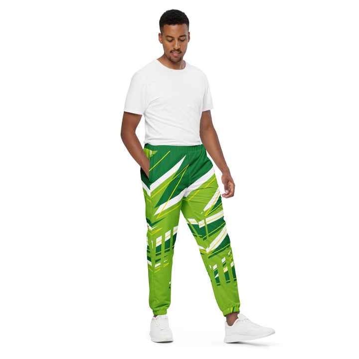 Unisex Track Pants - Green-White Barrier