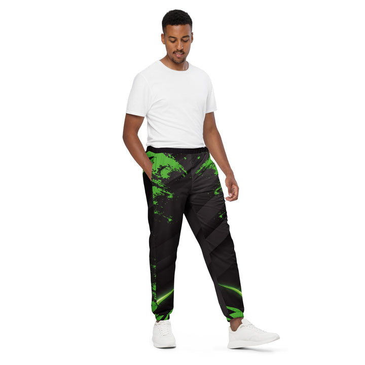 Unisex Track Pants - Black-Green Spike