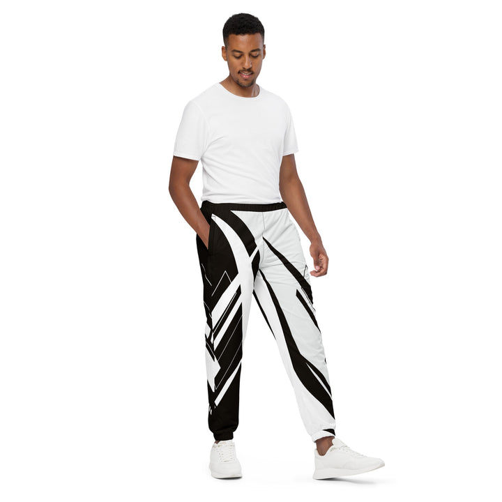 Unisex Track Pants - Black-White Ribbon