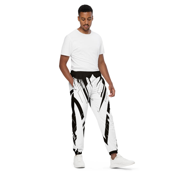 Unisex Track Pants - White-Black Ribbon