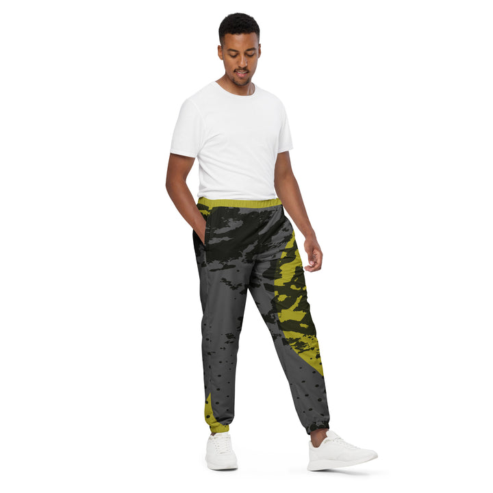 Unisex Track Pants - Grey-Yellow Moon