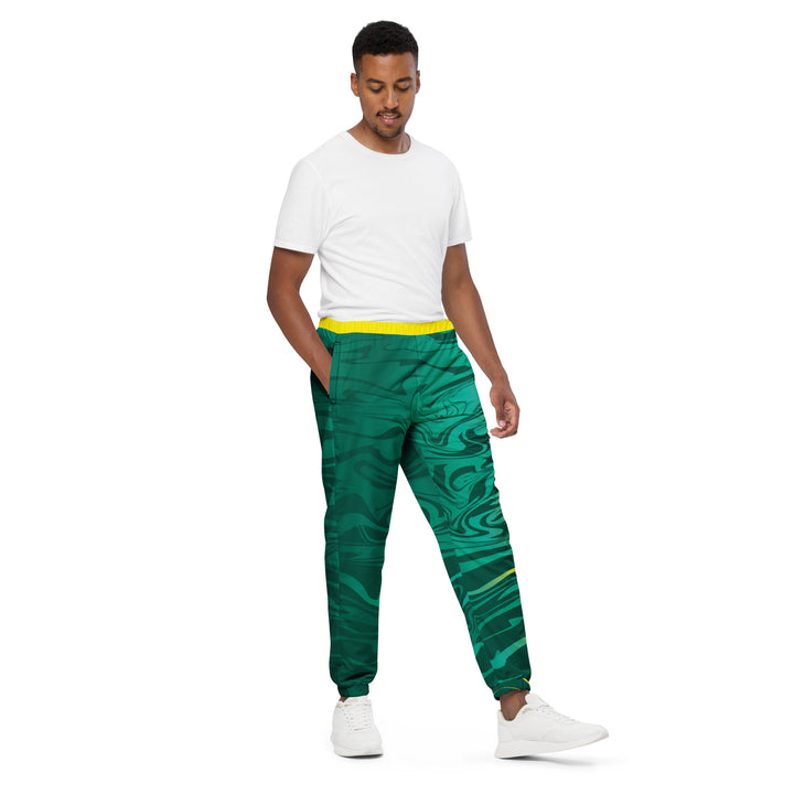 Unisex Track Pants - Green-Yellow Smoke