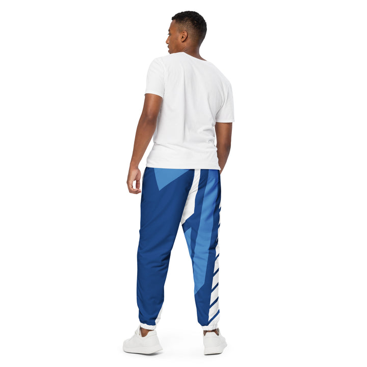 Unisex Track Pants - Blue-White Stripes