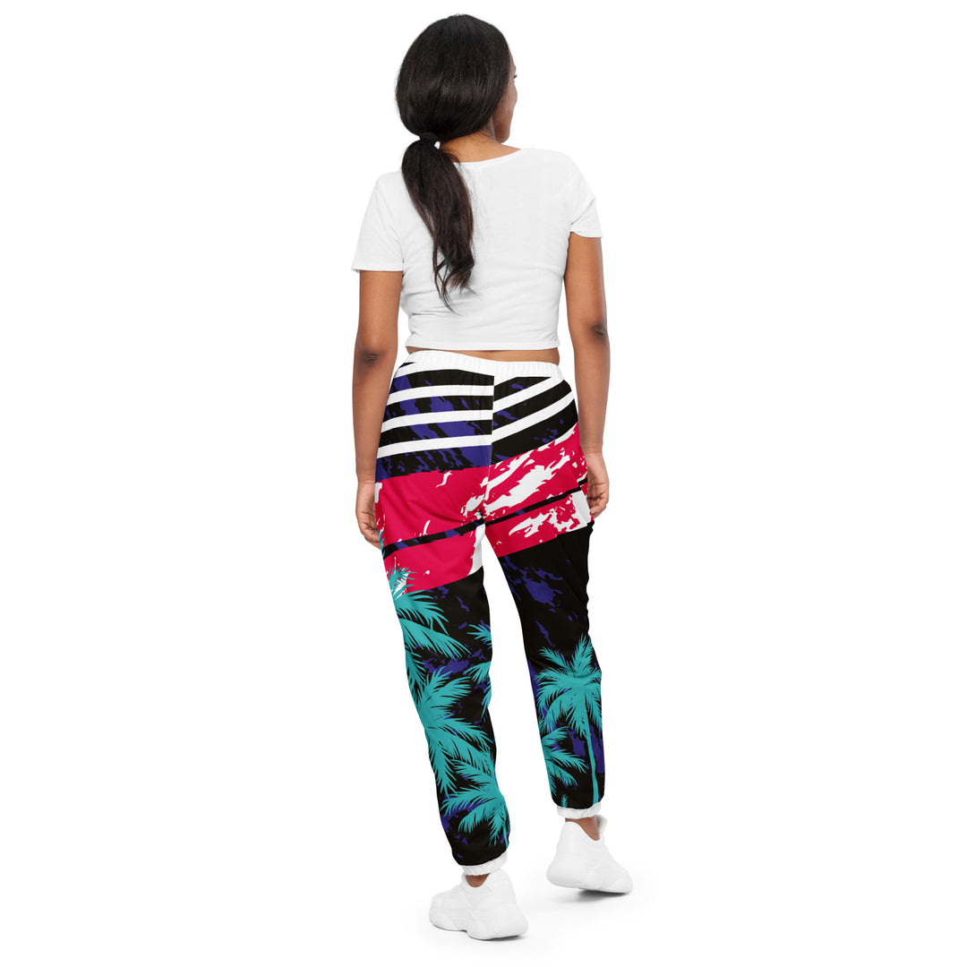 Unisex Track Pants - Black-White Palms