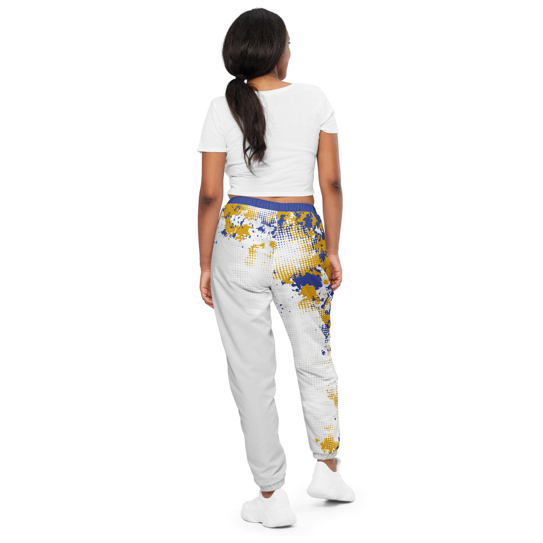 Unisex Track Pants - White-Blue Breaker