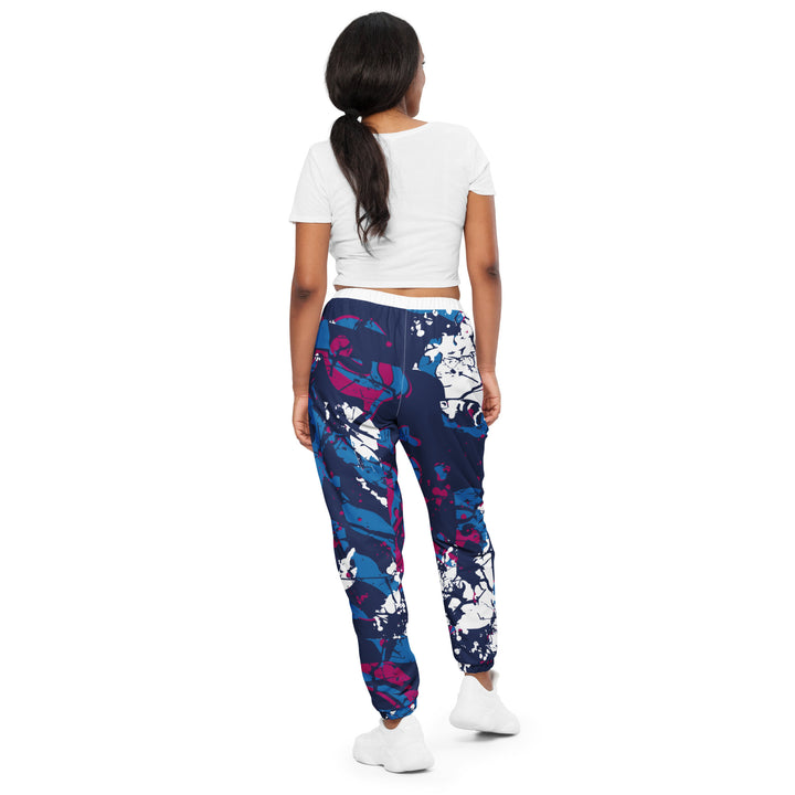 Unisex Track Pants - White-Blue Fiction