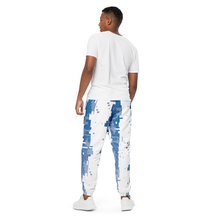 Unisex Track Pants - White-Blue Virtual