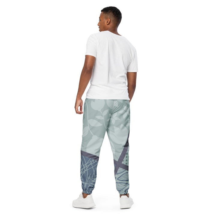 Unisex Track Pants - Green-Blue Leaves