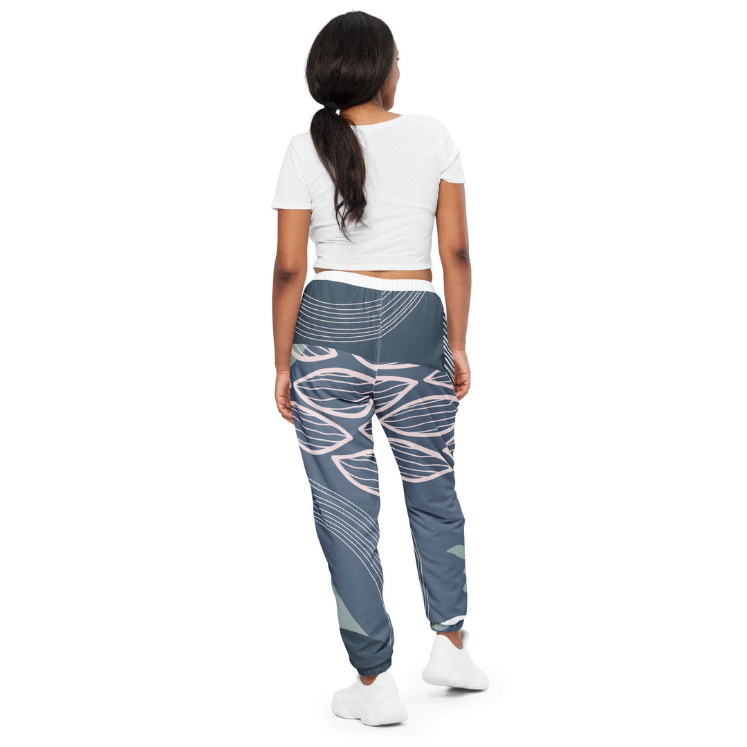 Unisex Track Pants - Grey-White Plant