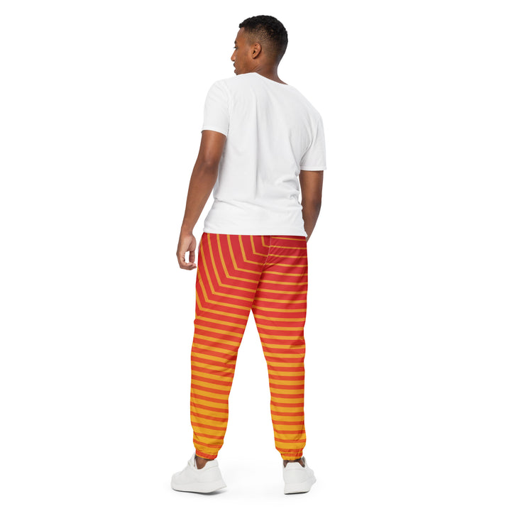 Unisex Track Pants - Red-Yellow Hexagon