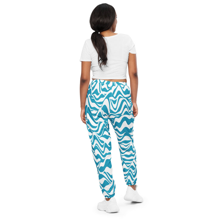 Unisex Track Pants - Blue-White Rush