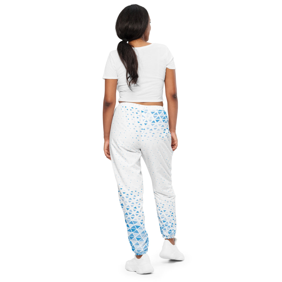 Unisex Track Pants - White-Blue Triangle