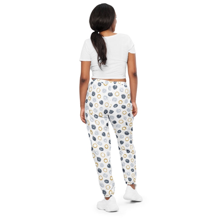 Unisex Track Pants - White-Yellow Dots