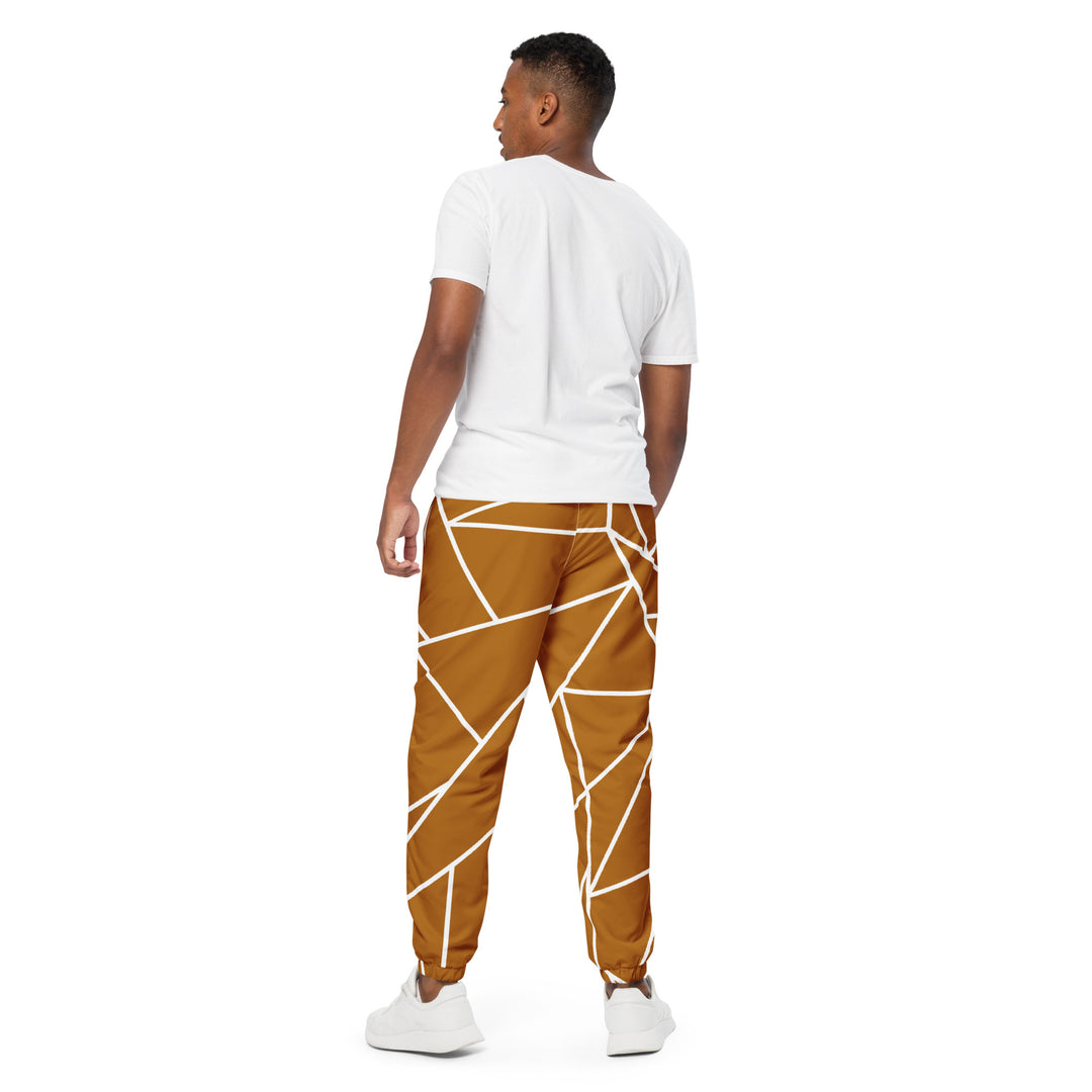 Unisex Track Pants - Brown-White Triangle