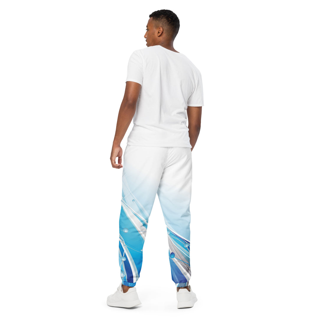 Unisex Track Pants - White-Blue Jet