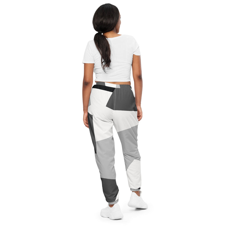 Unisex Track Pants - White-Grey Simple