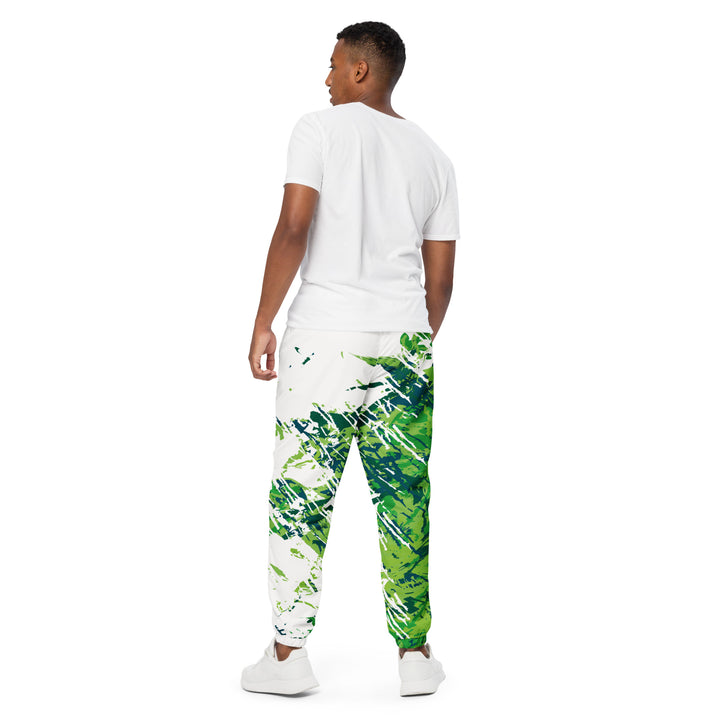 Unisex Track Pants - Green-White Park