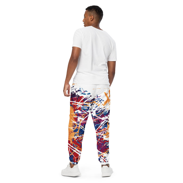 Unisex Track Pants - White-Red Impale