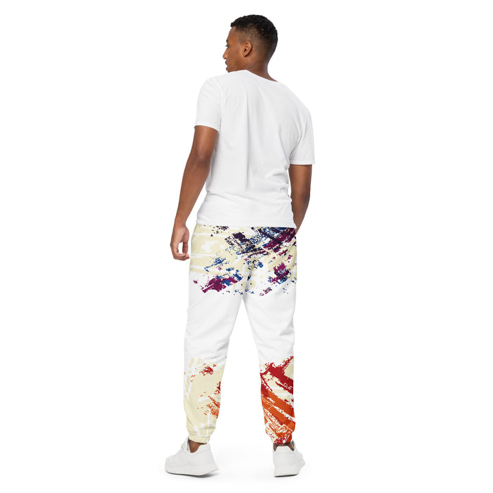 Unisex Track Pants - White-Orange Stains