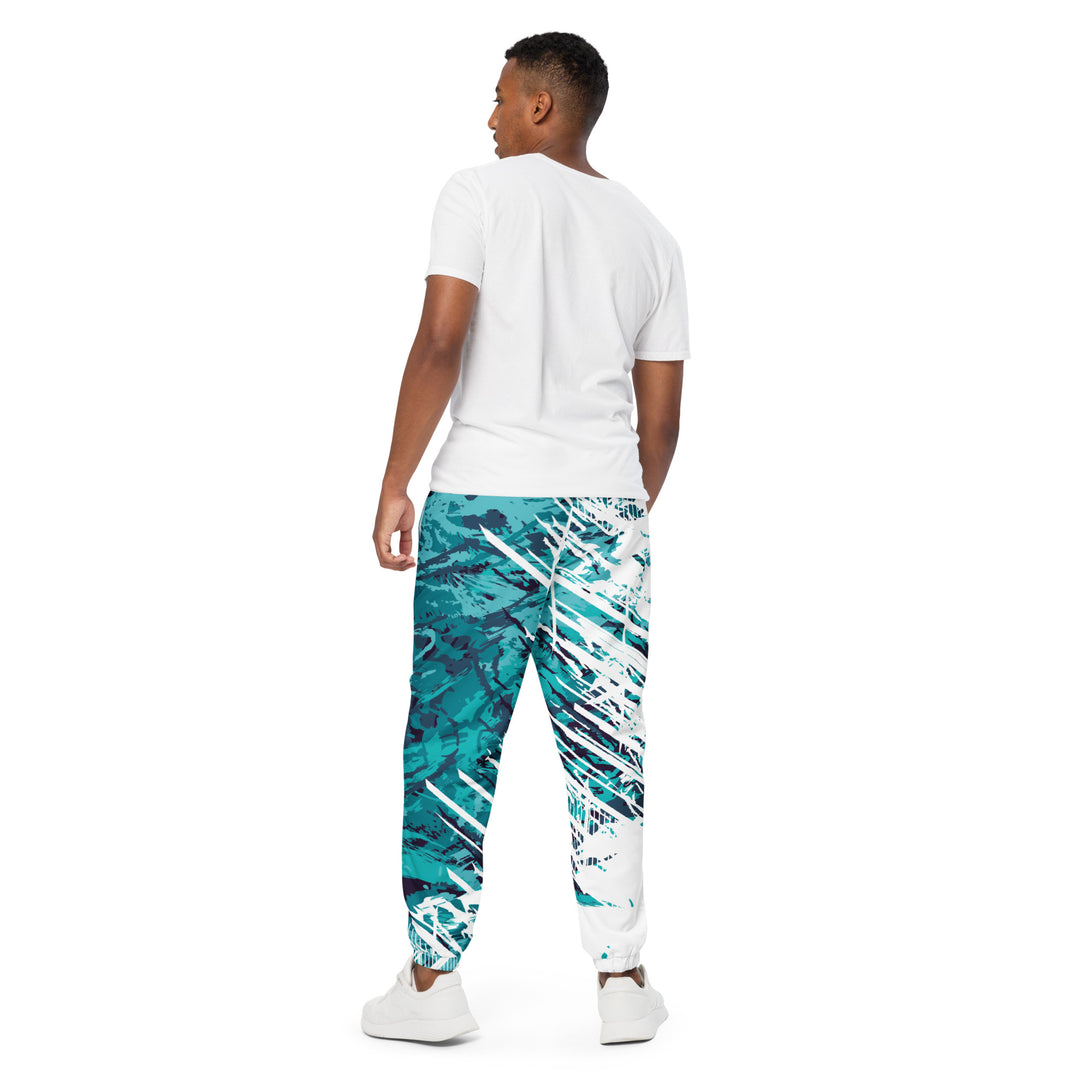 Unisex Track Pants - White-Turquoise Armor