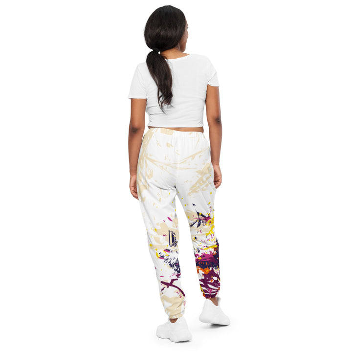 Unisex Track Pants - White-Purple Burst